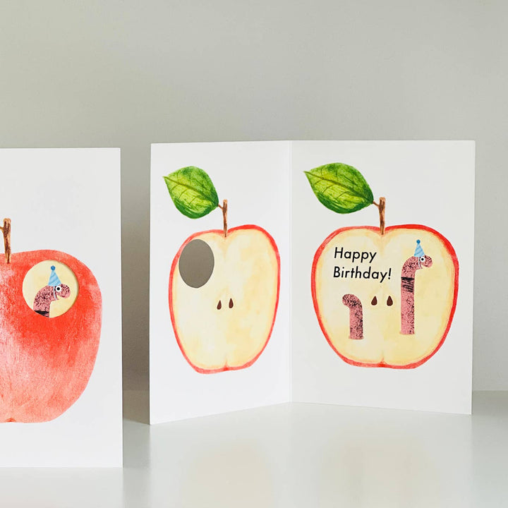 Happy Birthday Apple & Worm Card