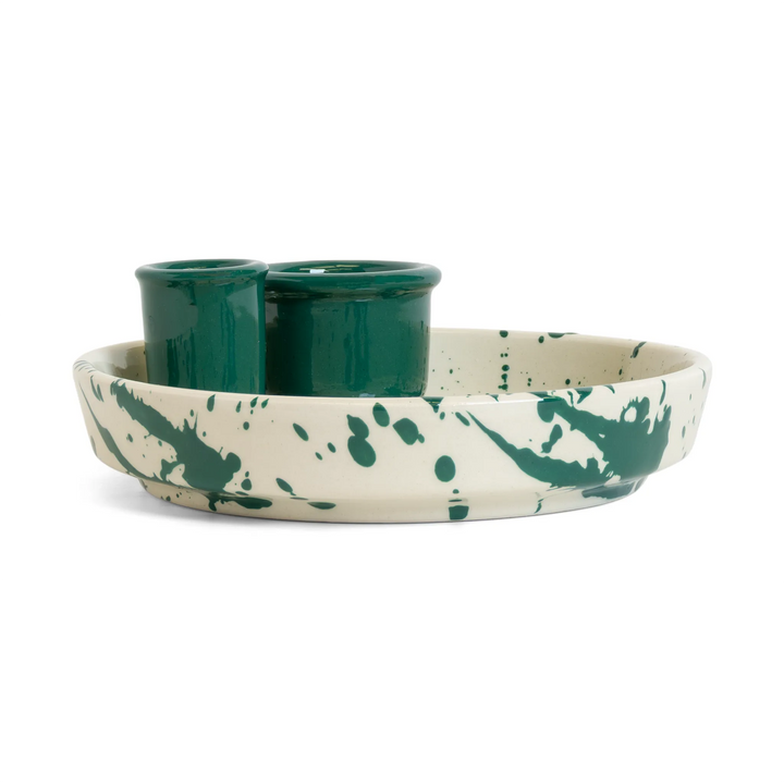 Olive Dish in Green Splatter