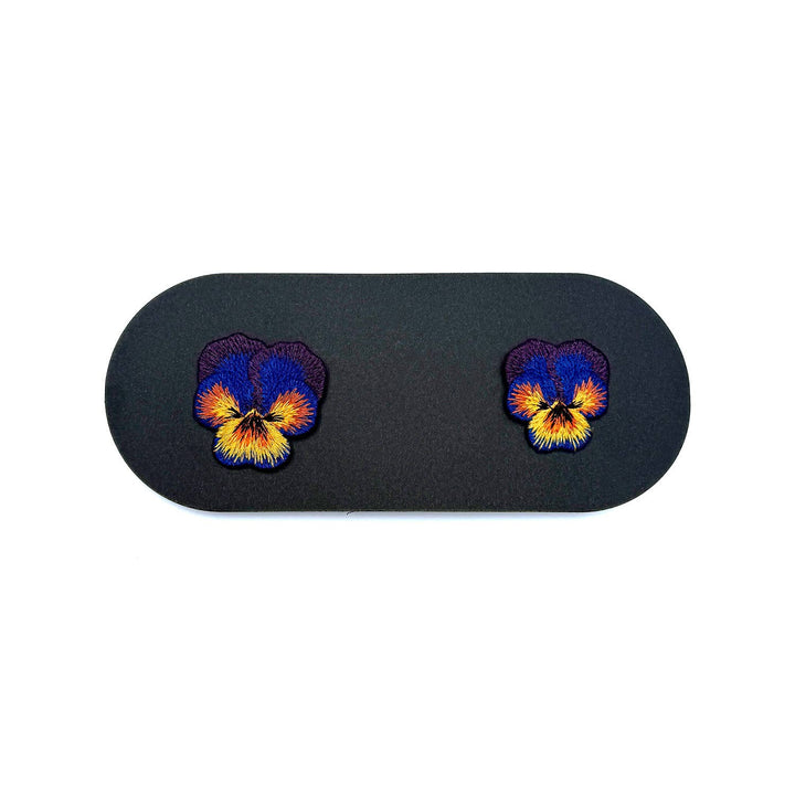 Pansy Embroidered Brooch Set