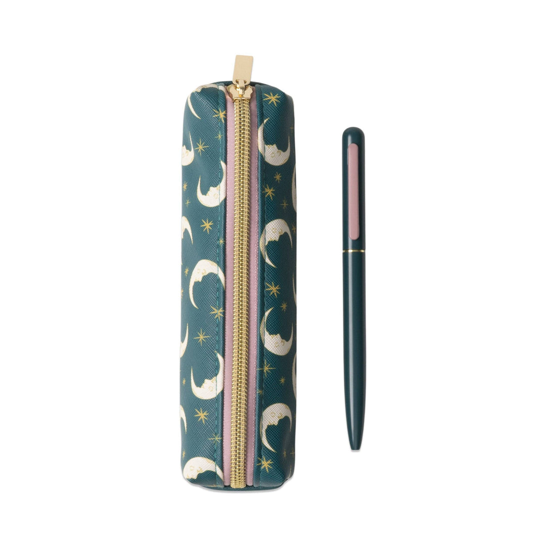 Pen & Pouch Set - Teal Moon