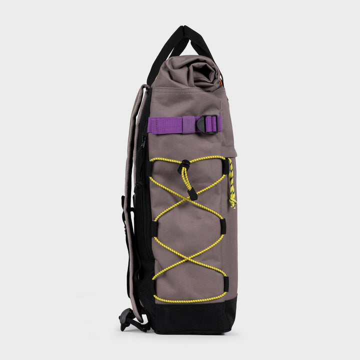 100% Recycled Polyester Roll-Top Backpack in Taupe