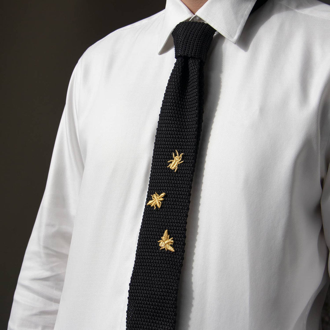 Golden Embroidered Brooches - 3 Little Bugs