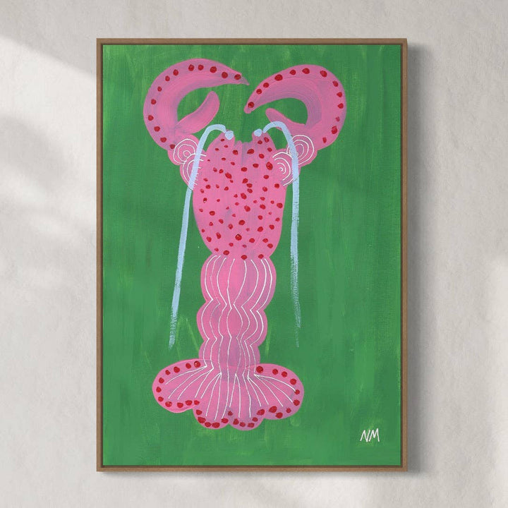 Pink Lobster Art Print A3