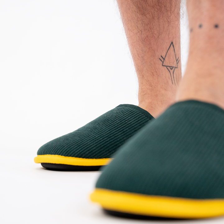 Green Corduroy Slippers