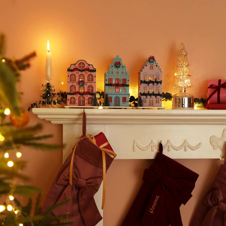 Lilac Festive Light Up House