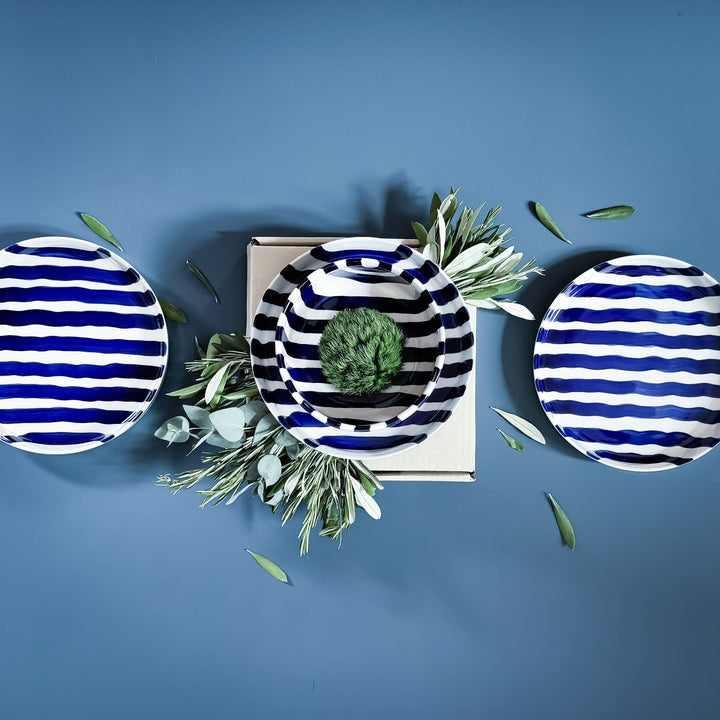 Sea Blue Stripe Plate