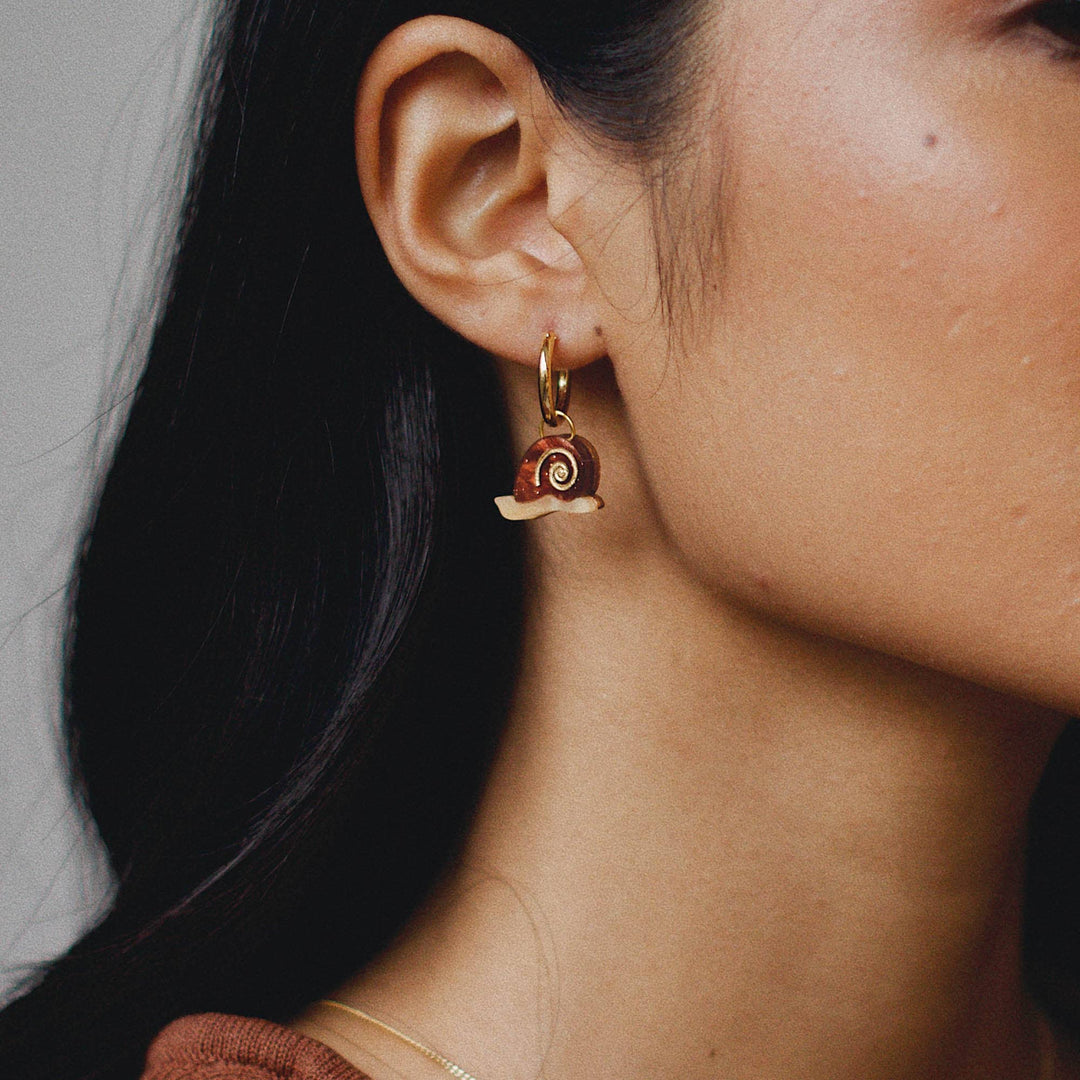 Garden Snail Hoop Earrings