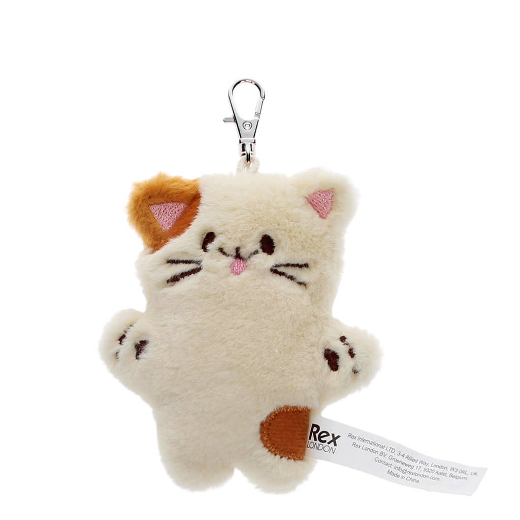 Fluffy Keyring Bag Charm - Cat