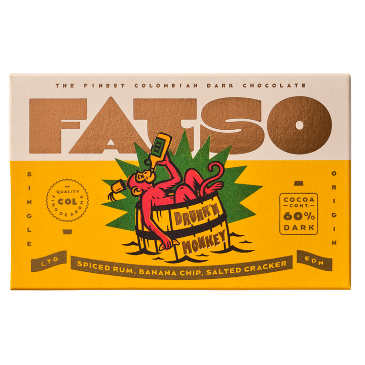 Drunk'n Monkey 60% Dark chocolate vegan chunky bar