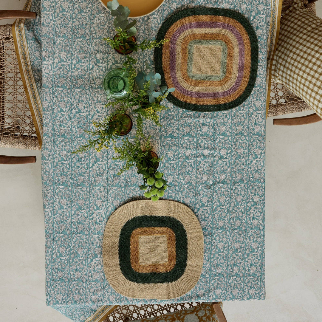 Raffia Placemat - Boho Khaki Mix