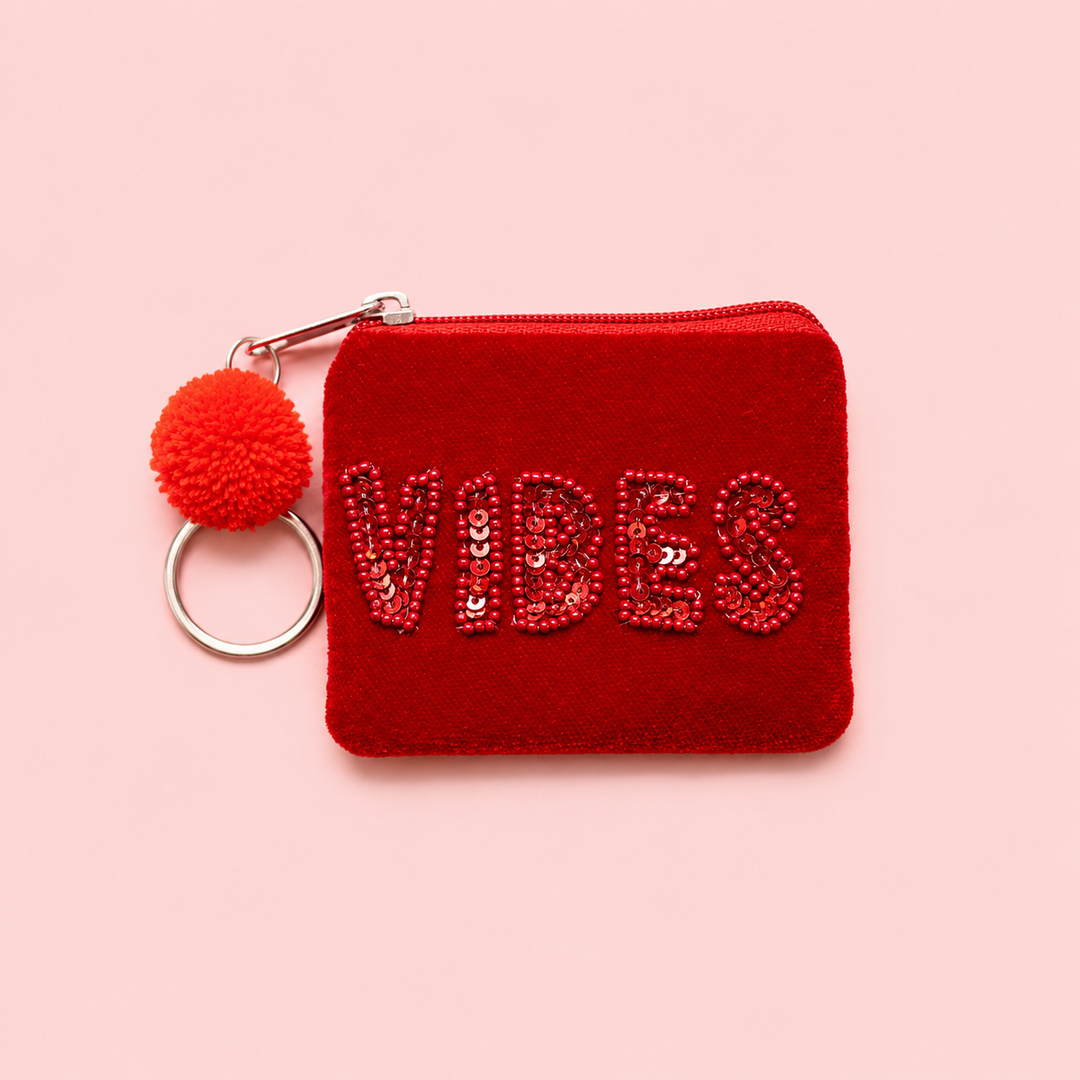 Mini Velvet Keyring Purse – Red Vibes