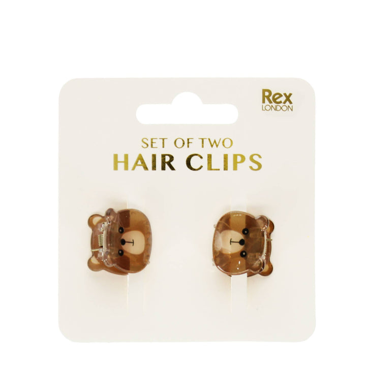 Mini Hair Claw Clips (set of 2) - Brown Bears
