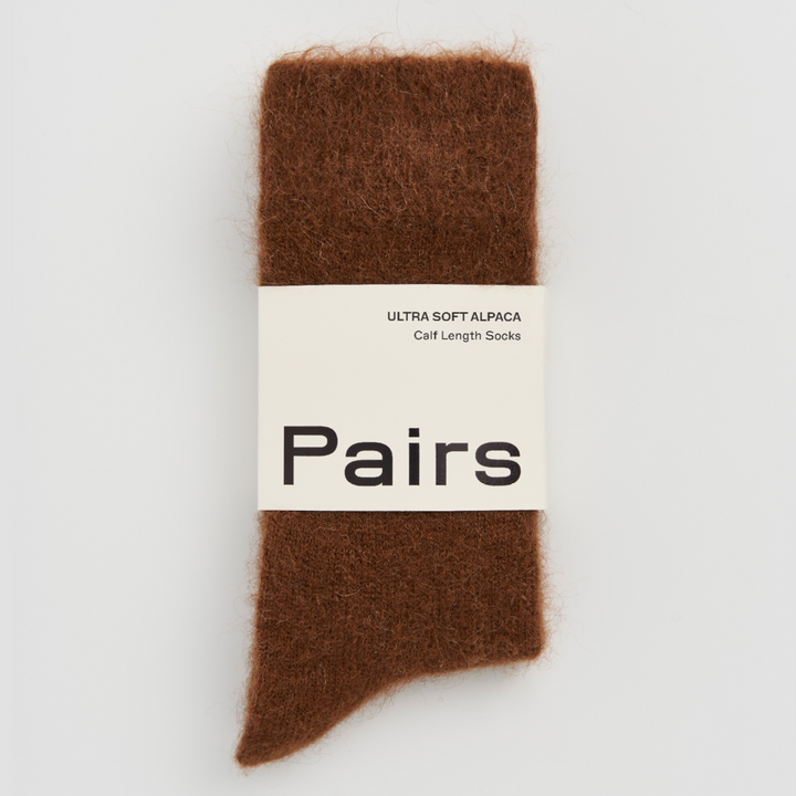Ultra Soft Alpaca Socks in Chestnut Brown