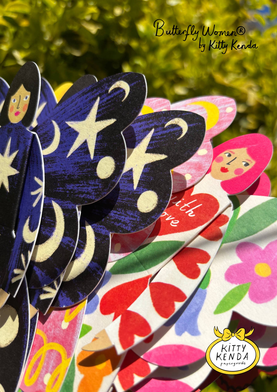Butterfly Folk Woman Sitting Greeting Card