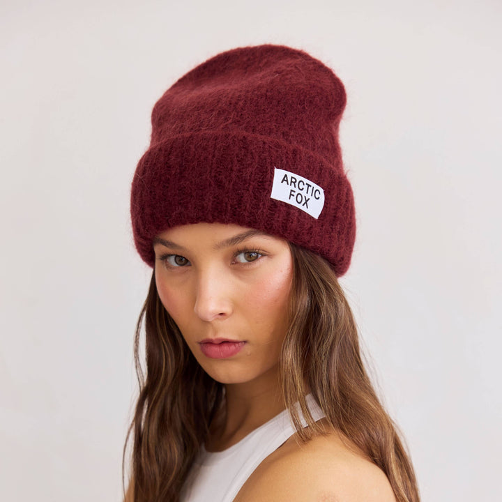 The Mohair Beanie - Cherry Burgundy