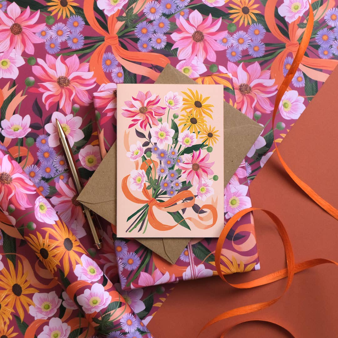 Autumn Bouquet Wrapping Paper Sheet
