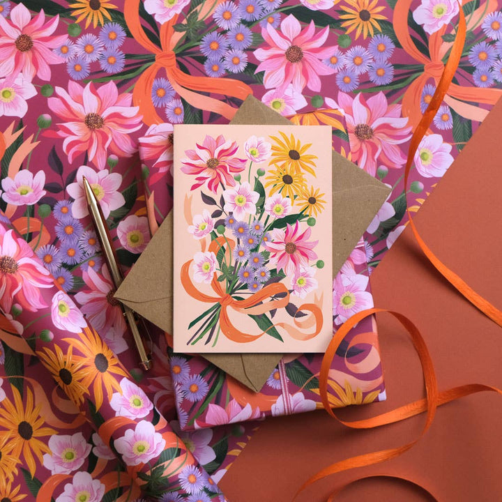 Autumn Bouquet Wrapping Paper Sheet