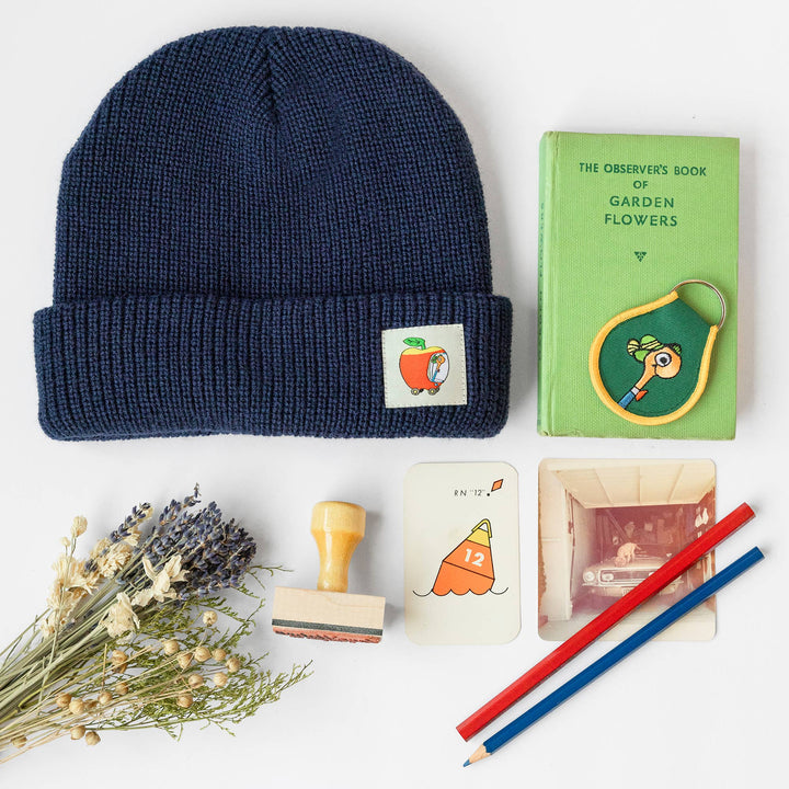 Richard Scarry® Apple Car Beanie in Navy