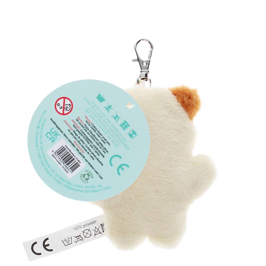 Fluffy Keyring Bag Charm - Cat