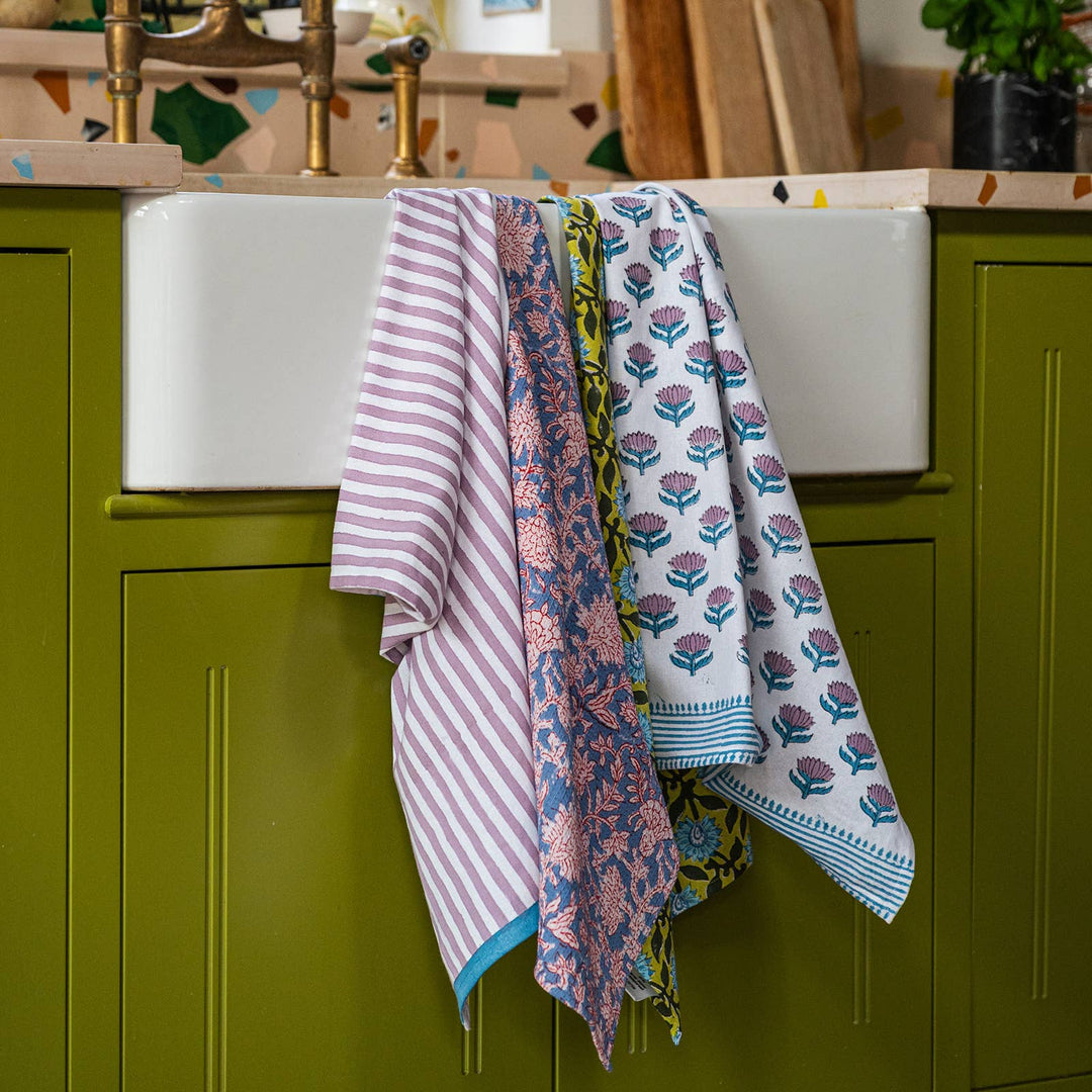 Stripe Lilac Tea Towel