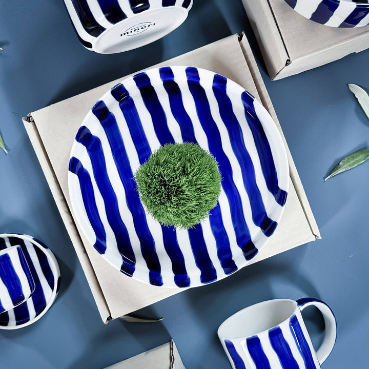 Sea Blue Stripe Plate