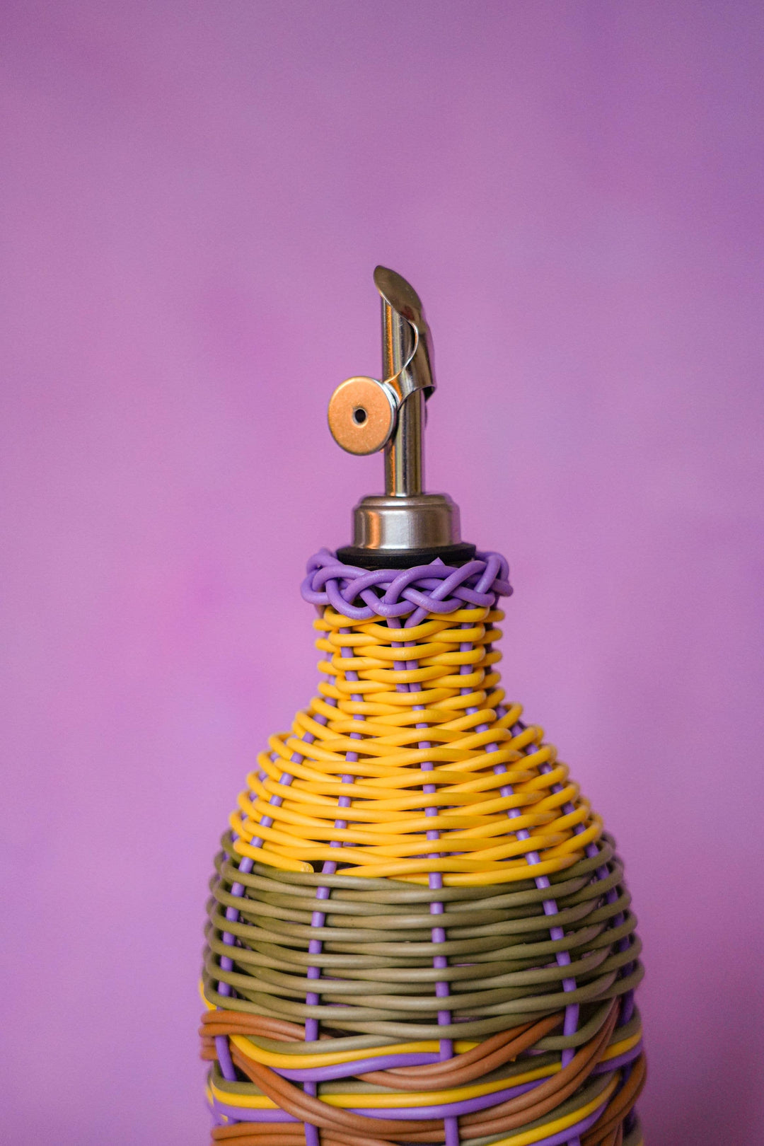 Woven Oil Pourer - Yellow and Lilac