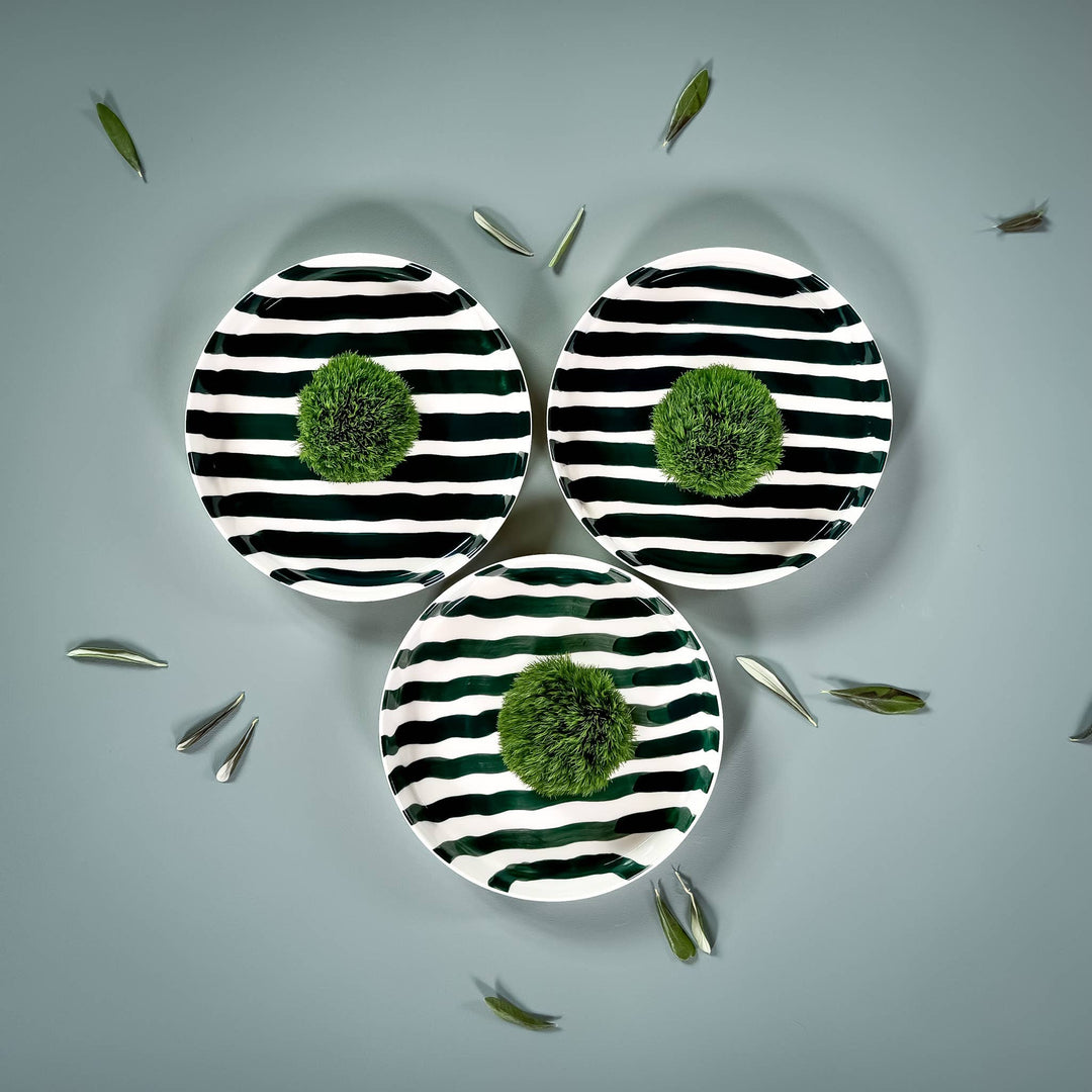 Gentle Green Stripe Plate