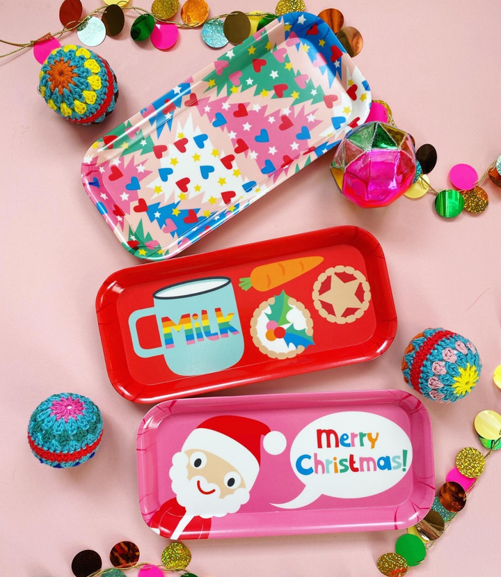 Christmas Eve Mince Pie Melamine Tray - Red