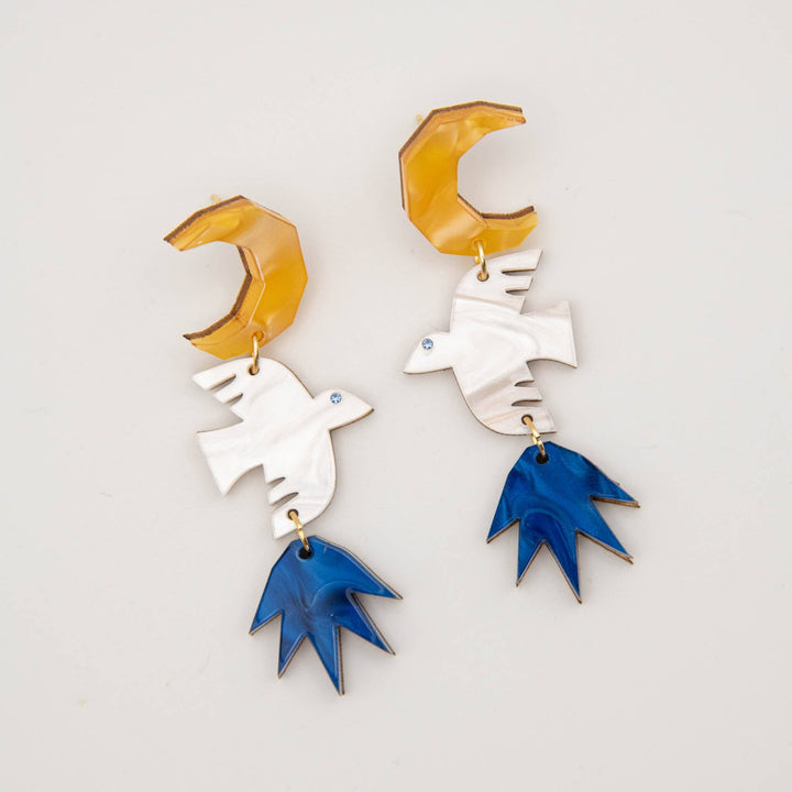Night Bird Statement Drop Earrings