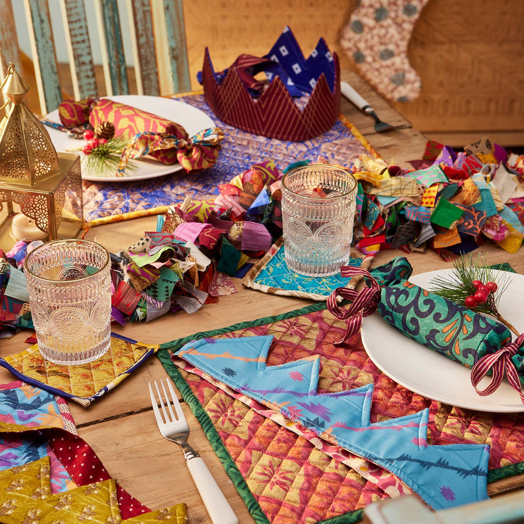 Recycled Sari Party Hat Crown