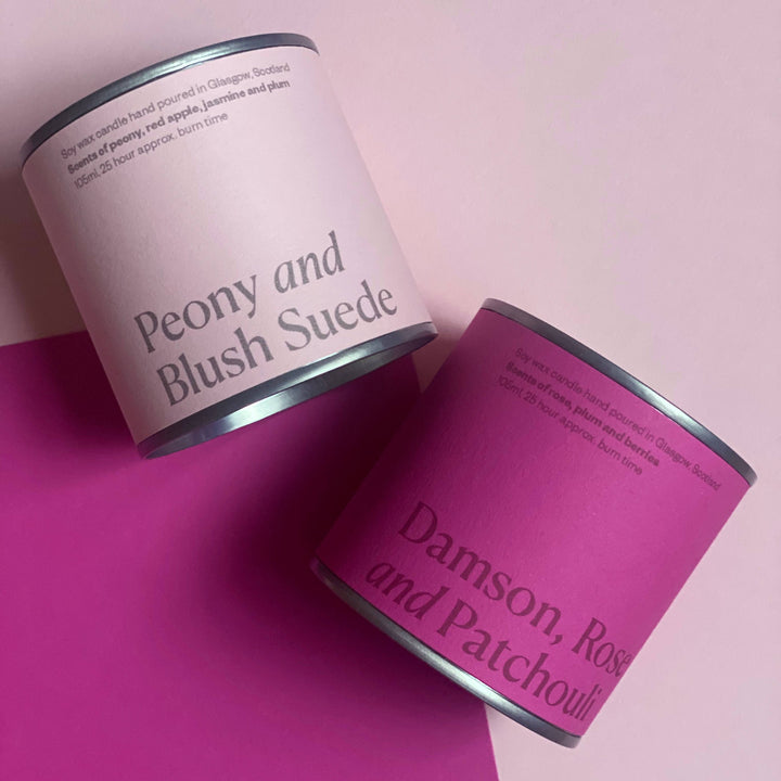 Peony & Blush Suede Candle Tin