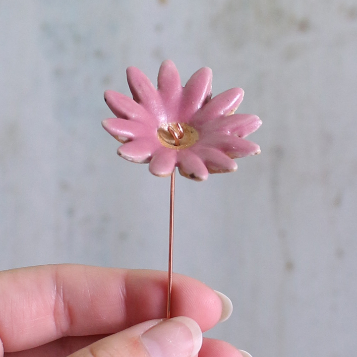 Fuchsia Ceramic Flower Stems: Large Daisy