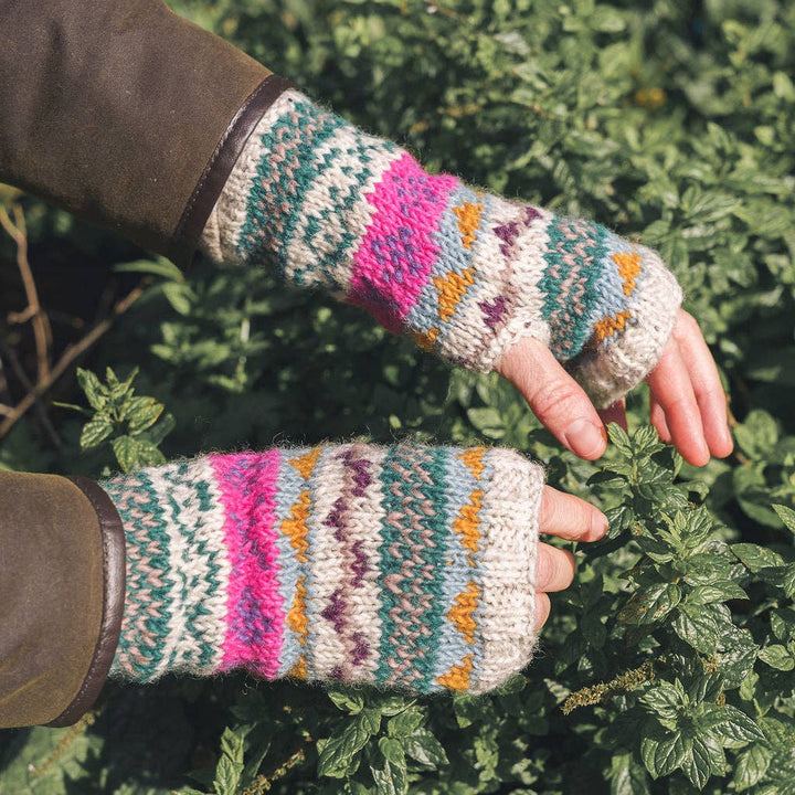 Fuchsia Pop Hand Knitted Wrist Warmers