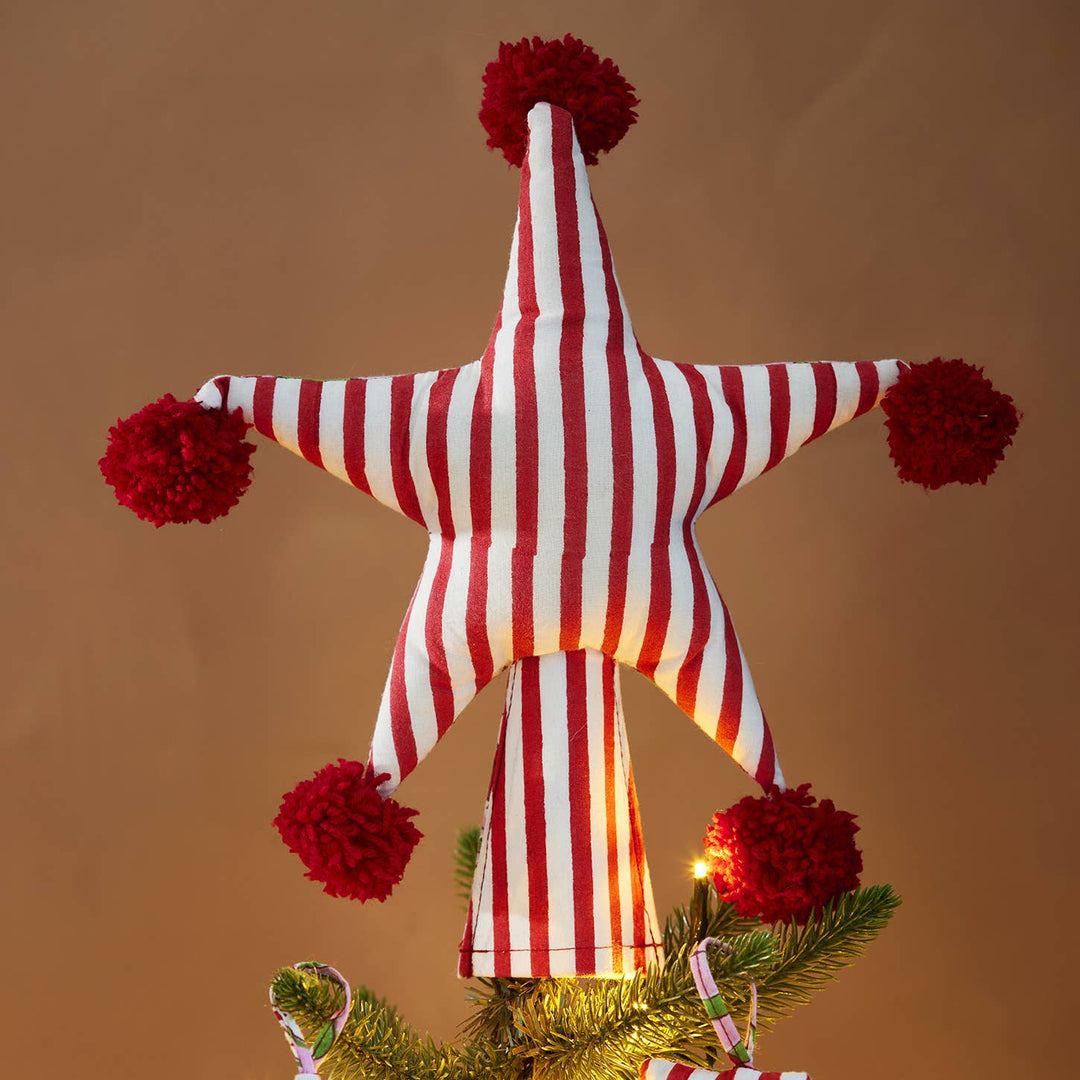Arana Block Print Star Tree Topper