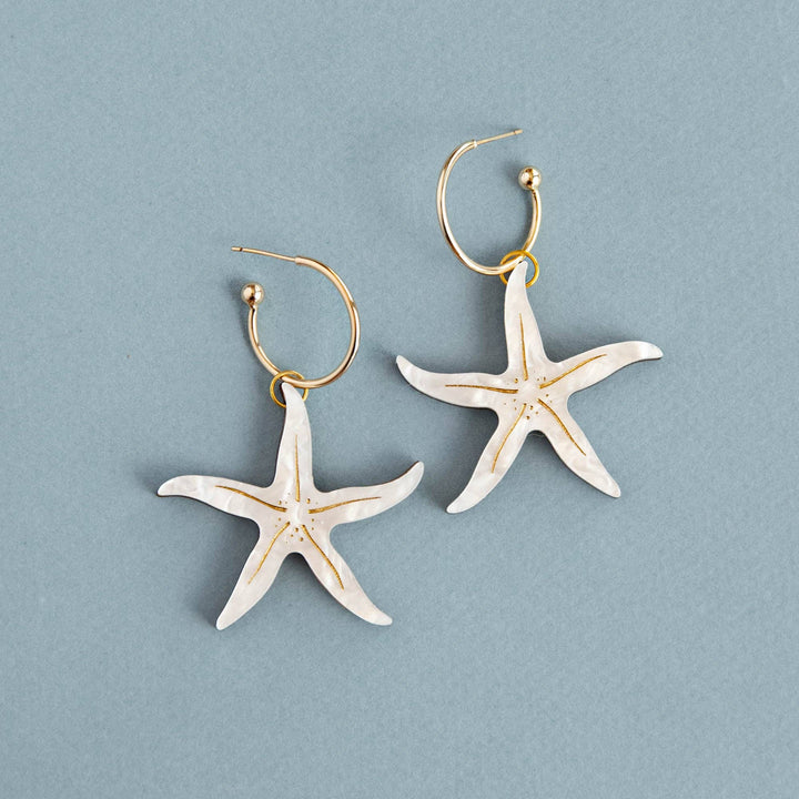 Pearly Statement Starfish Earrings