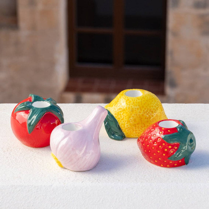 Hand-Painted Lemon Candle Holder