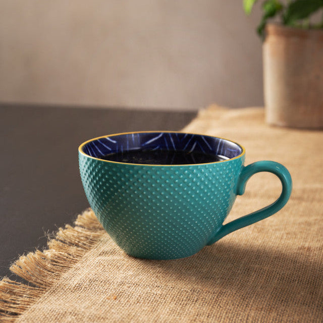 Indigo Chevron Stoneware Mug