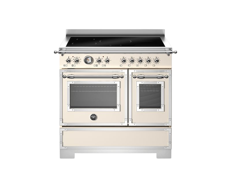 bertazzoni heritage cream cooker with induction top