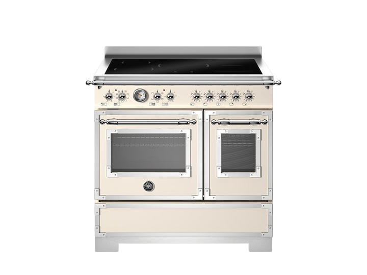 bertazzoni heritage cream cooker with induction top