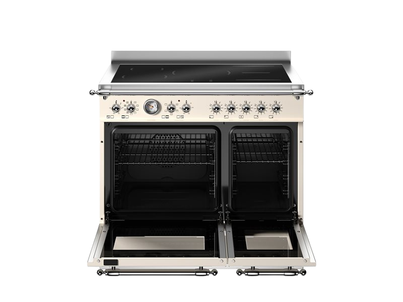 bertazzoni heritage induction range cooker with doors open