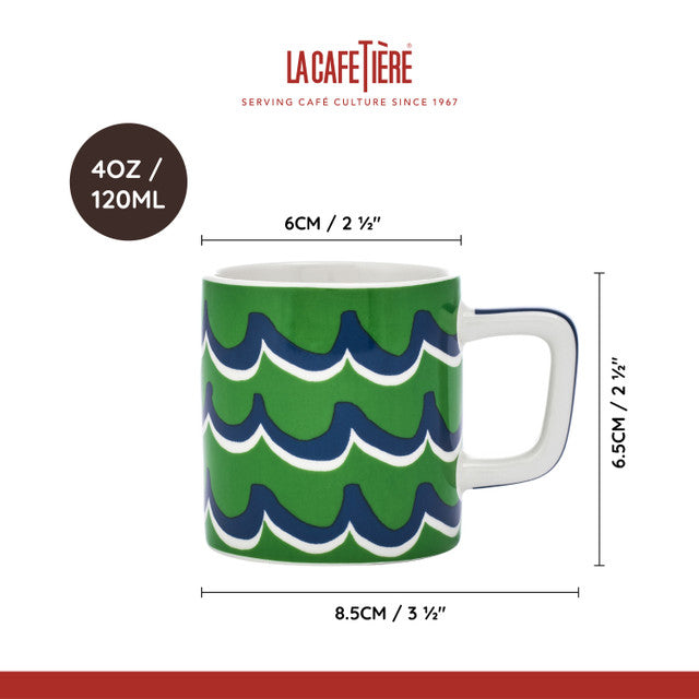La Cafetière Ceramic Espresso Cup in Green Cyan Tides