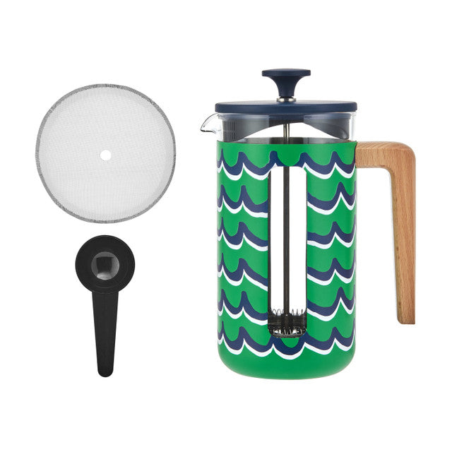 La Cafetière Pisa 8 Cup 1L Stainless Steel Cafetiere in Cyan Tides