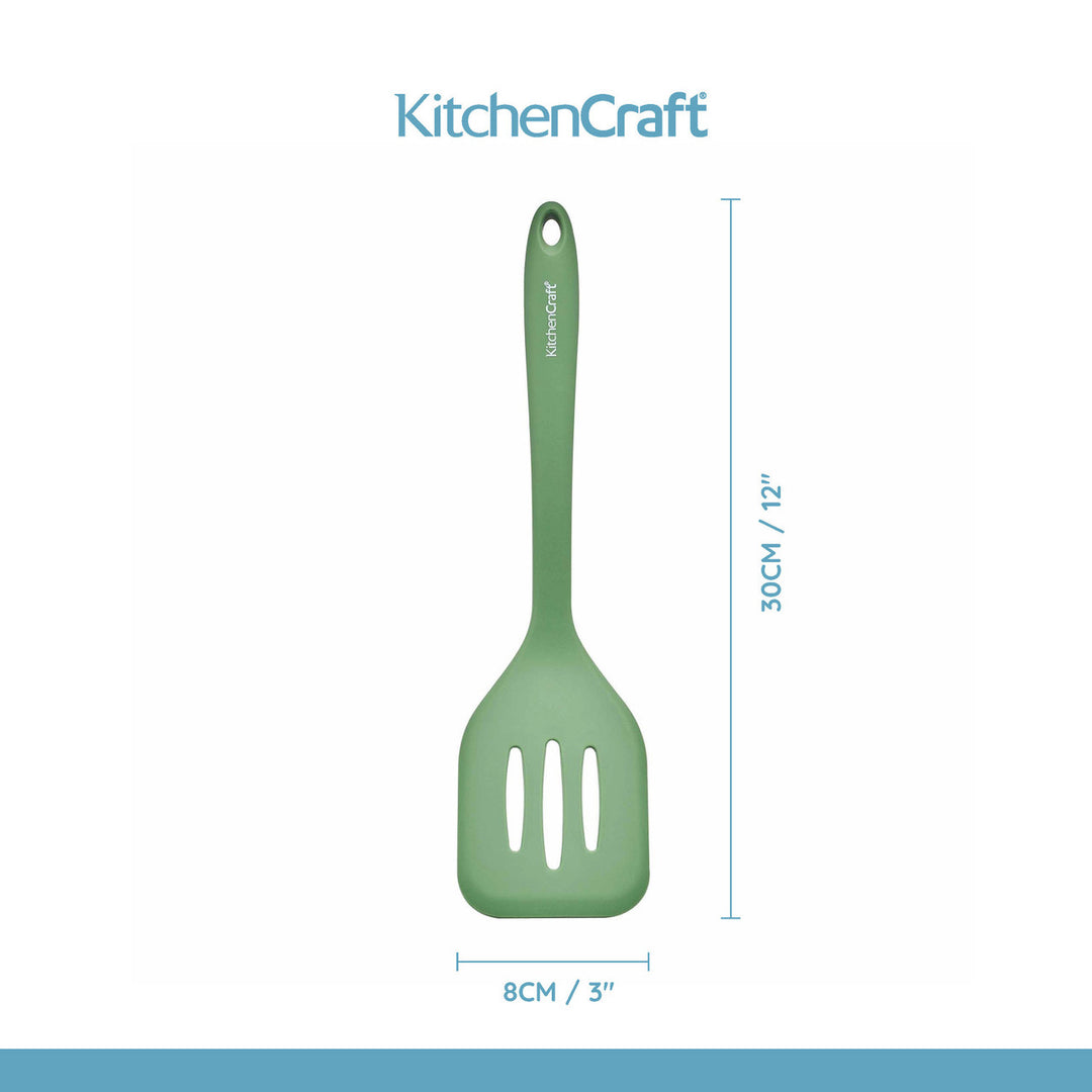 Silicone Slotted Turner in Green