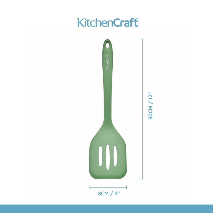 Silicone Slotted Turner in Green
