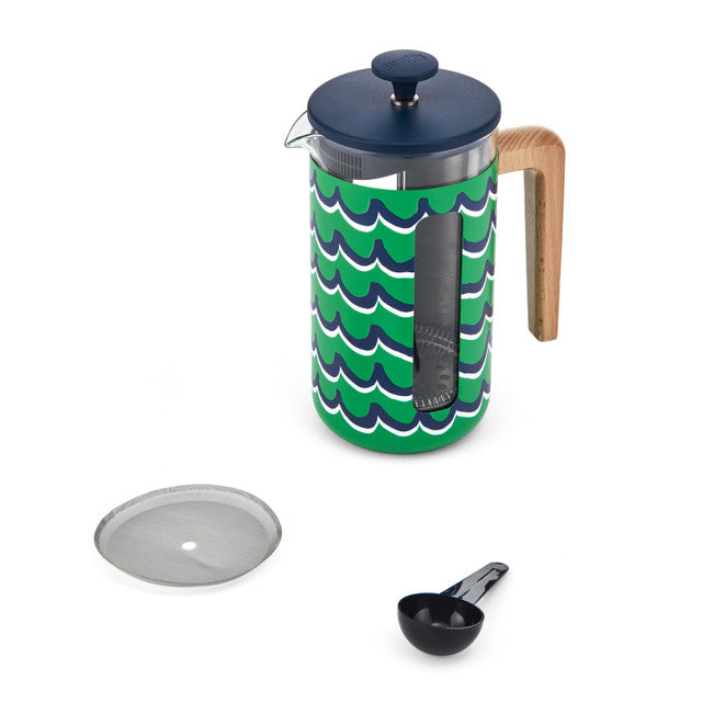 La Cafetière Pisa 8 Cup 1L Stainless Steel Cafetiere in Cyan Tides