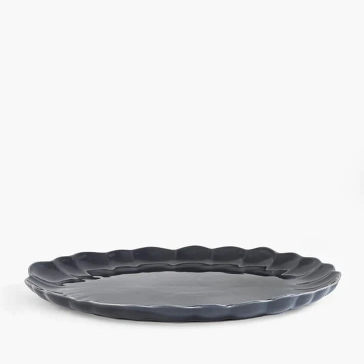 Scallop Grey Serving Platter