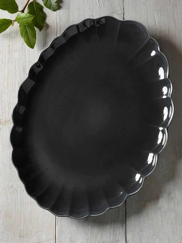 Scallop Grey Serving Platter