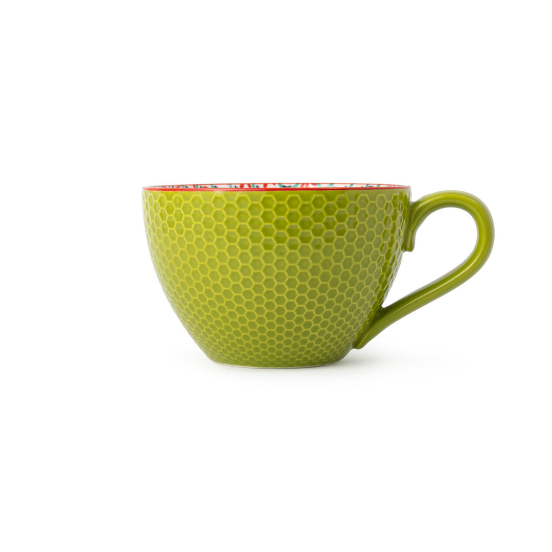 Green and Blue Geometric Stoneware Mug