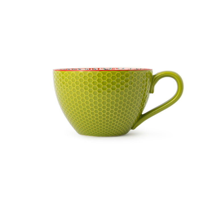 Green and Blue Geometric Stoneware Mug