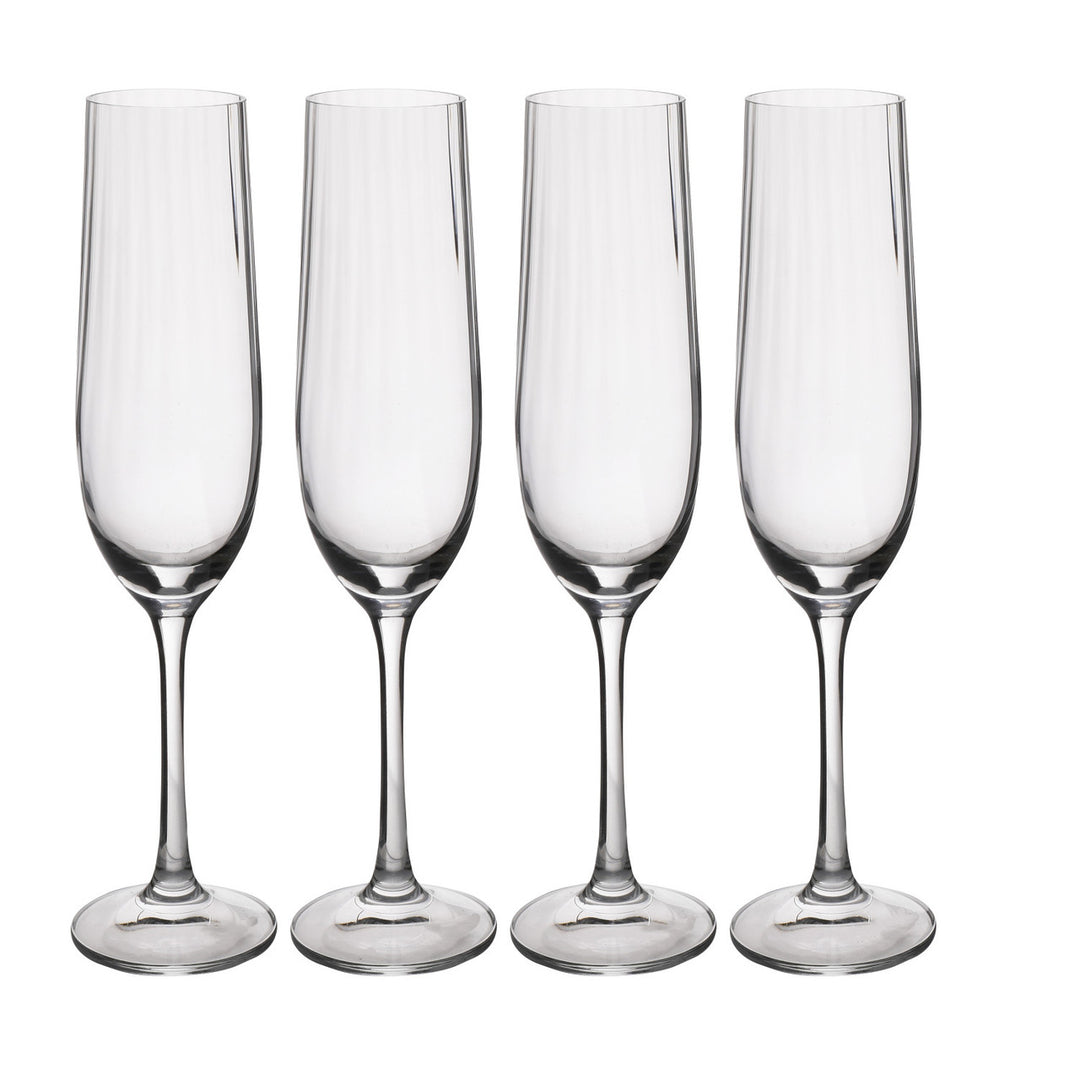 Treviso 4-Piece Crystal Champagne Flute Glass Set